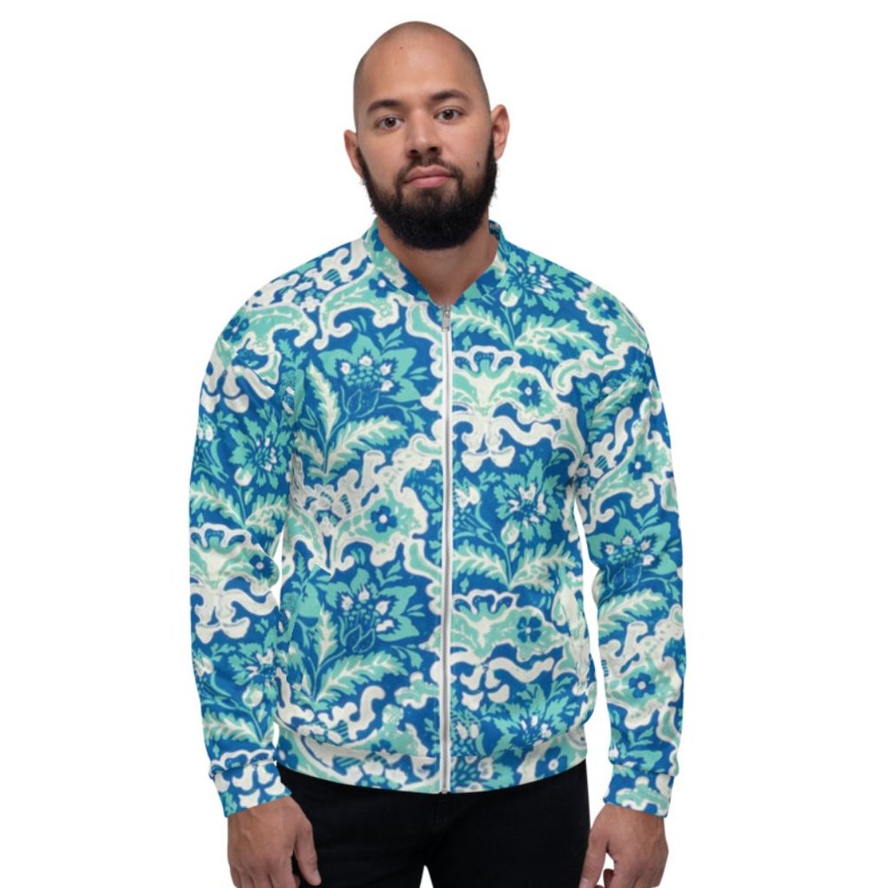 Vintage Flower Pattern Unisex Bomber Jackets.